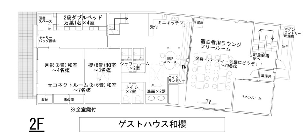 ２階ゲストハウス和櫻宿泊スペース